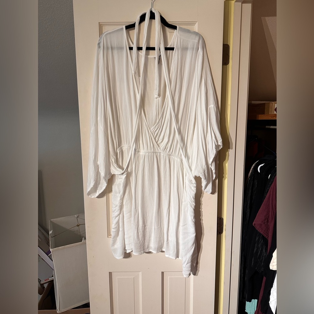 White bathing suit coverup